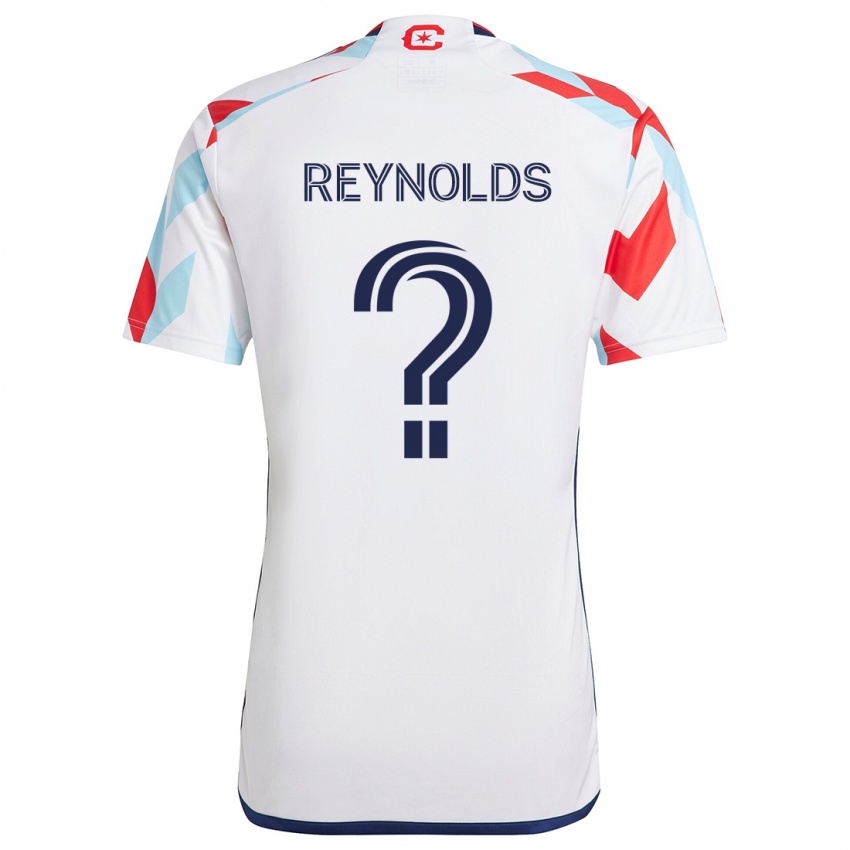 Dames Justin Reynolds #0 Wit Rood Blauw Uitshirt Uittenue 2024/25 T-Shirt