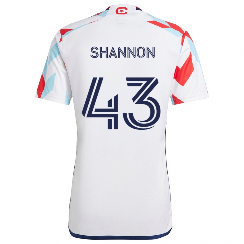 Dames Jaylen Shannon #43 Wit Rood Blauw Uitshirt Uittenue 2024/25 T-Shirt