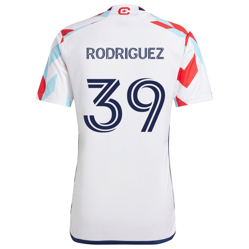 Dames Allan Rodriguez #39 Wit Rood Blauw Uitshirt Uittenue 2024/25 T-Shirt