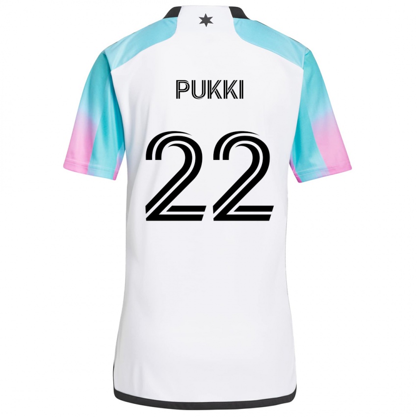 Dames Teemu Pukki #22 Wit Blauw Zwart Uitshirt Uittenue 2024/25 T-Shirt