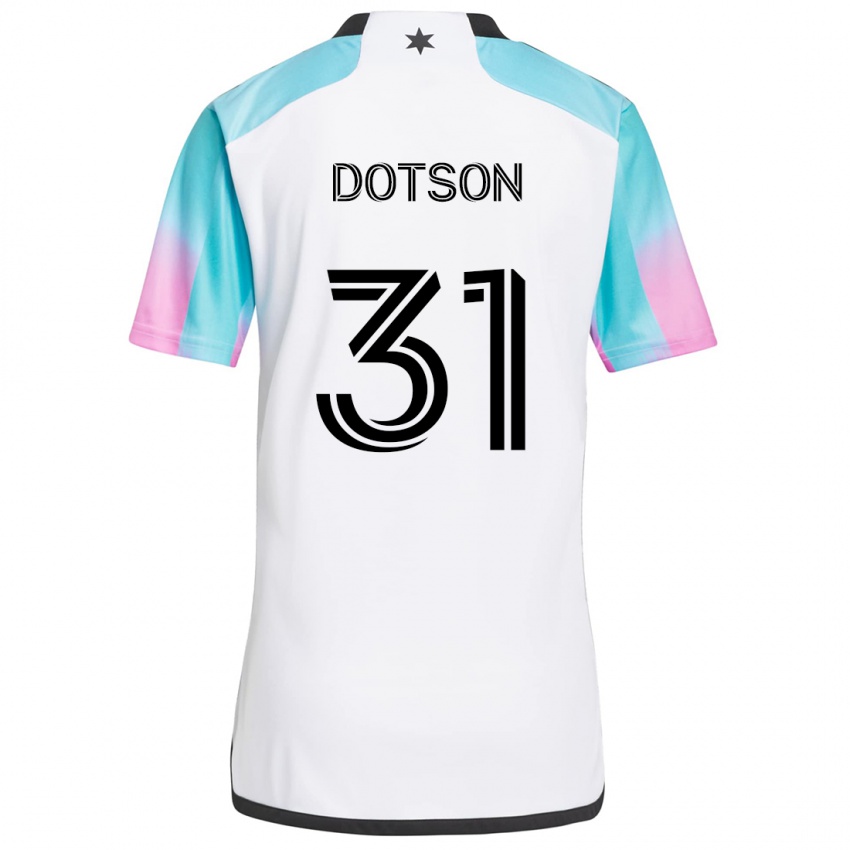 Dames Hassani Dotson #31 Wit Blauw Zwart Uitshirt Uittenue 2024/25 T-Shirt