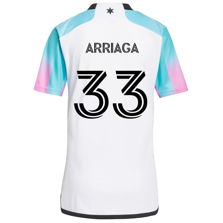 Dames Kervin Arriaga #33 Wit Blauw Zwart Uitshirt Uittenue 2024/25 T-Shirt