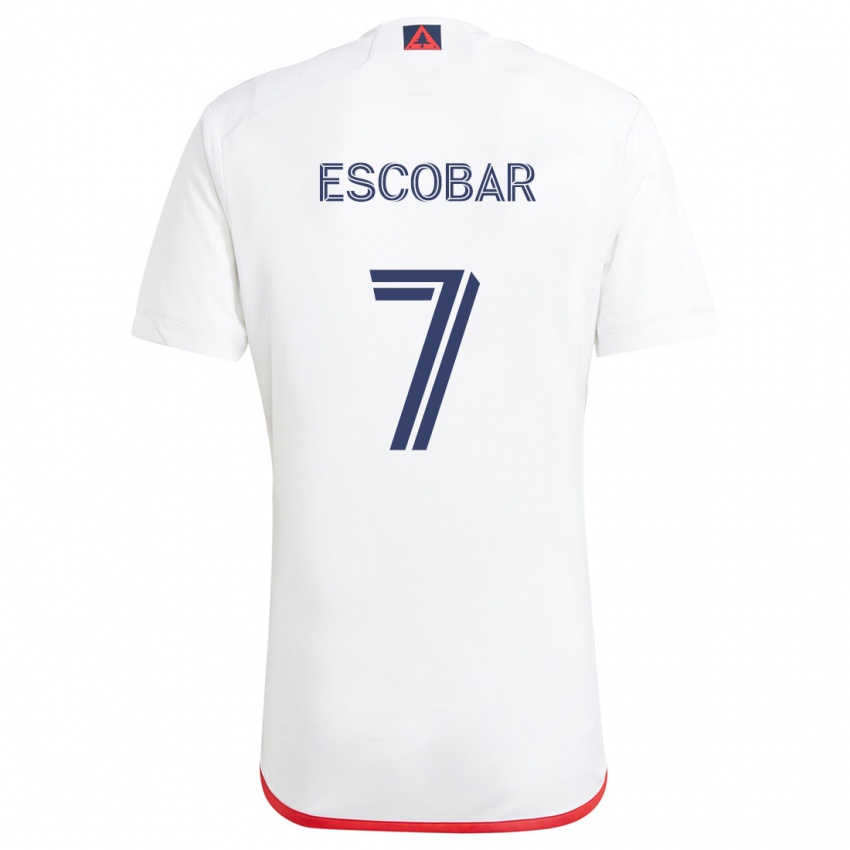 Dames Olger Escobar #7 Wit Rood Uitshirt Uittenue 2024/25 T-Shirt