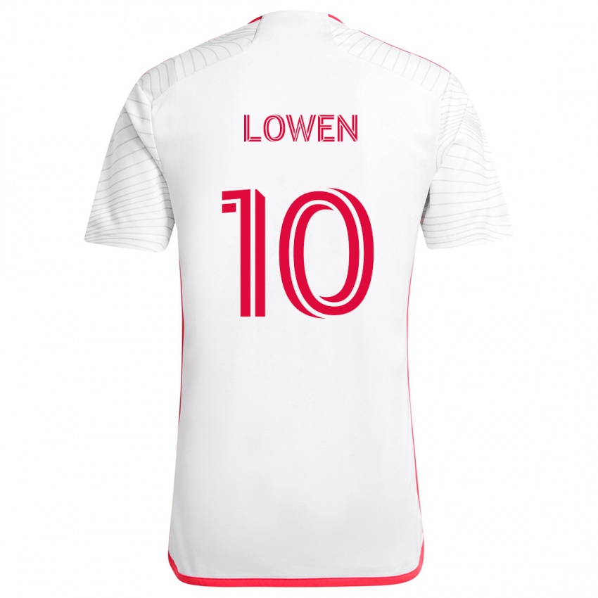 Dames Eduard Löwen #10 Wit Rood Uitshirt Uittenue 2024/25 T-Shirt