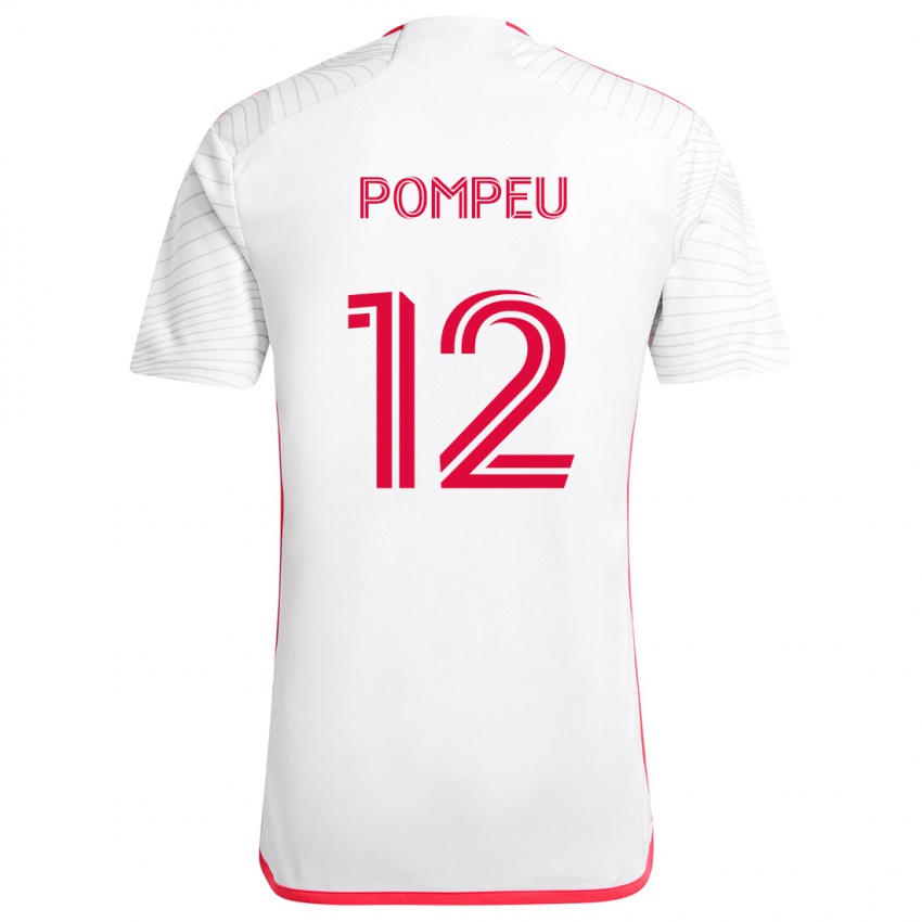 Dames Célio Pompeu #12 Wit Rood Uitshirt Uittenue 2024/25 T-Shirt