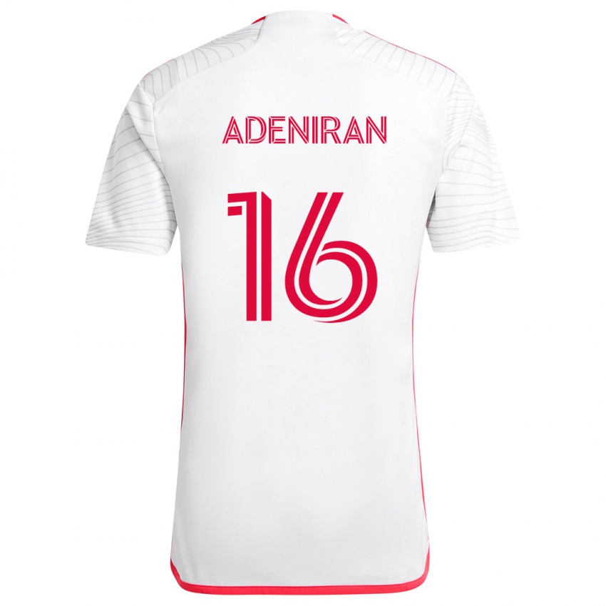 Dames Samuel Adeniran #16 Wit Rood Uitshirt Uittenue 2024/25 T-Shirt