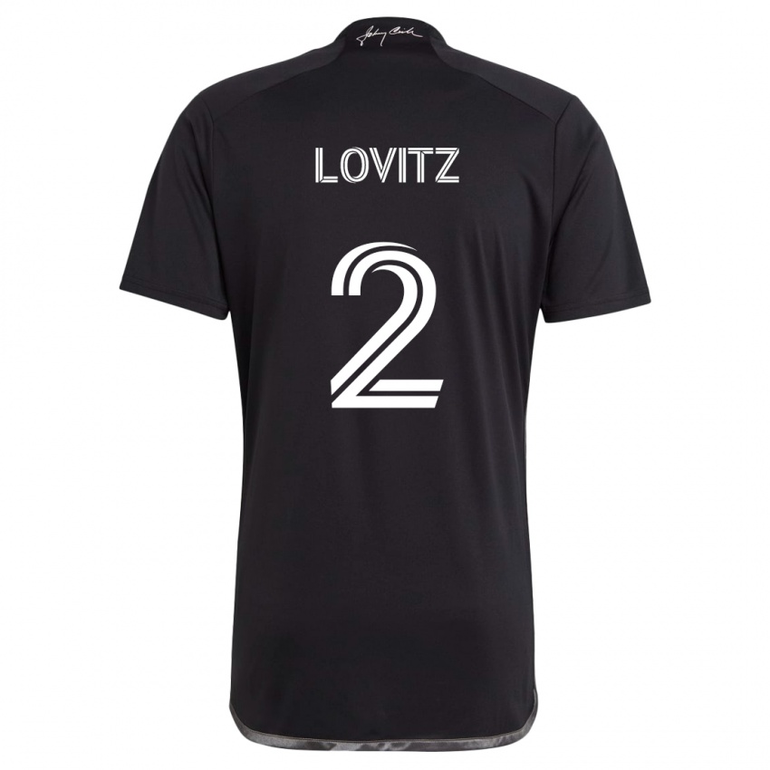 Dames Daniel Lovitz #2 Zwart Uitshirt Uittenue 2024/25 T-Shirt