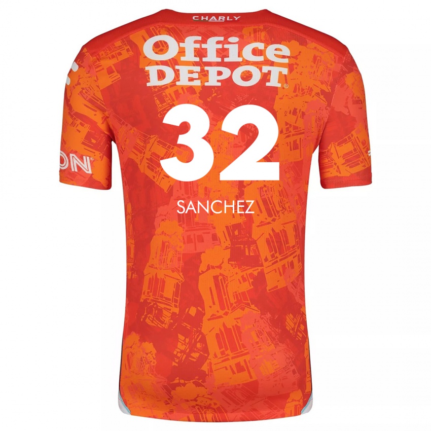 Dames Luis Sanchez #32 Oranje Wit Uitshirt Uittenue 2024/25 T-Shirt