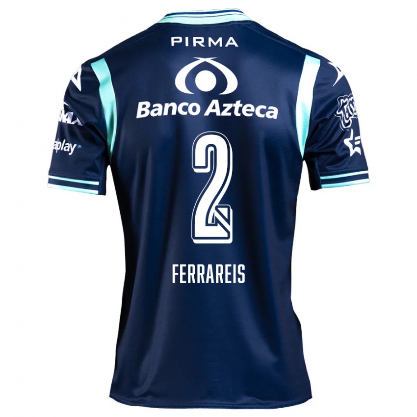 Dames Gustavo Ferrareis #2 Marineblauw Uitshirt Uittenue 2024/25 T-Shirt