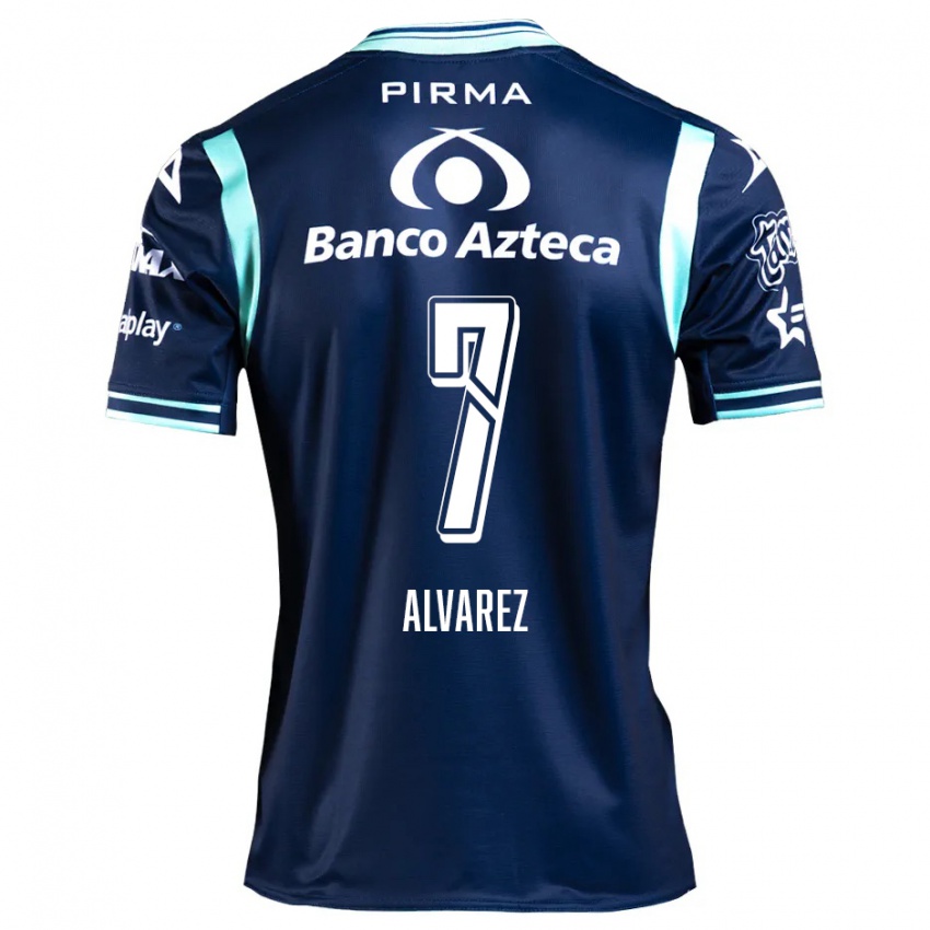 Dames Daniel Álvarez #7 Marineblauw Uitshirt Uittenue 2024/25 T-Shirt