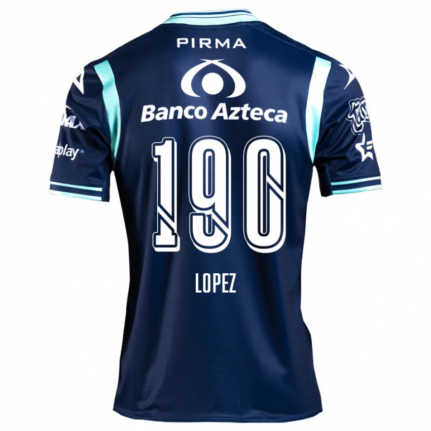 Dames Josué López #190 Marineblauw Uitshirt Uittenue 2024/25 T-Shirt