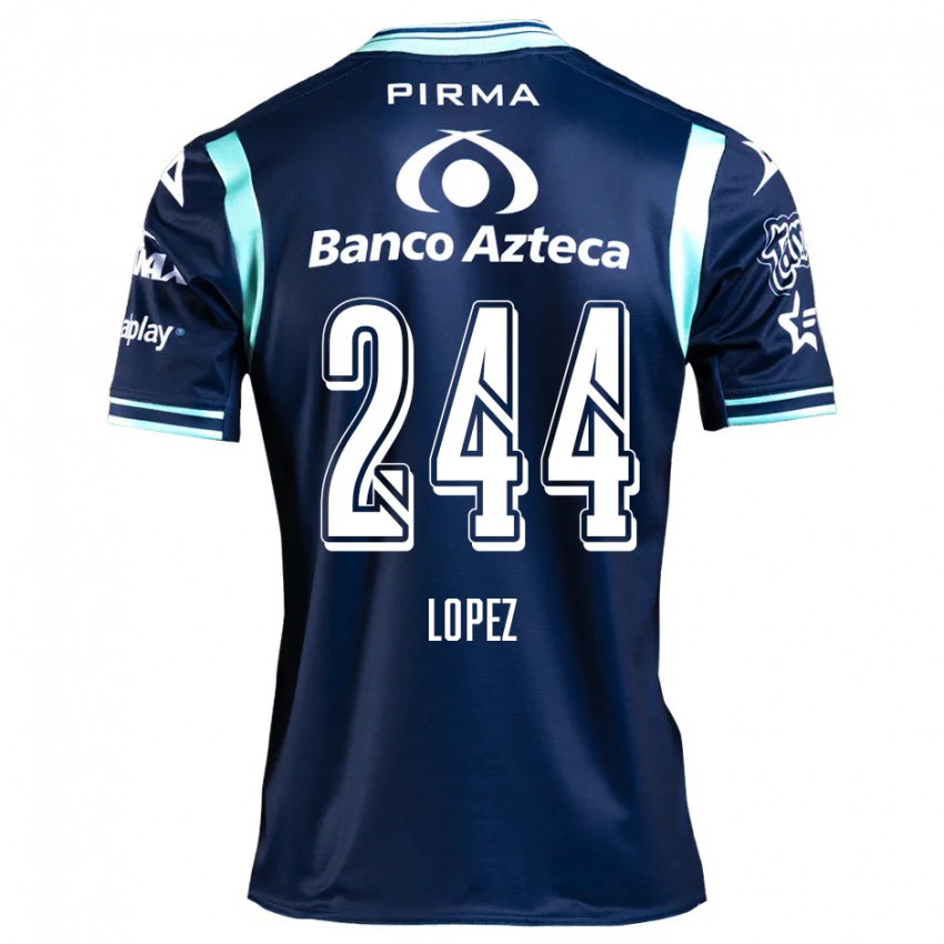 Dames Daniel López #244 Marineblauw Uitshirt Uittenue 2024/25 T-Shirt