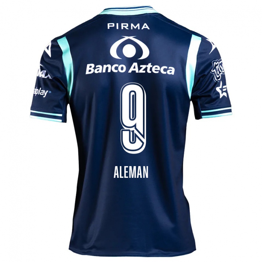 Dames Nelly Alemán #9 Marineblauw Uitshirt Uittenue 2024/25 T-Shirt