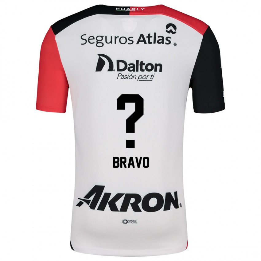 Dames Alejandro Bravo #0 Wit Rood Zwart Uitshirt Uittenue 2024/25 T-Shirt