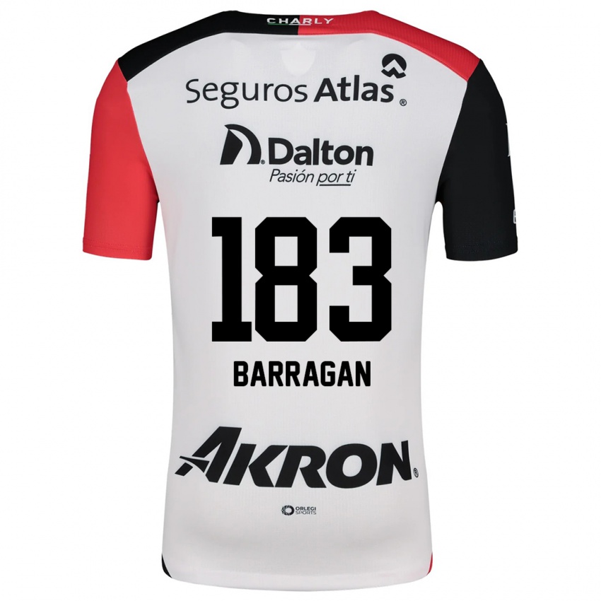 Dames Roberto Barragán #183 Wit Rood Zwart Uitshirt Uittenue 2024/25 T-Shirt