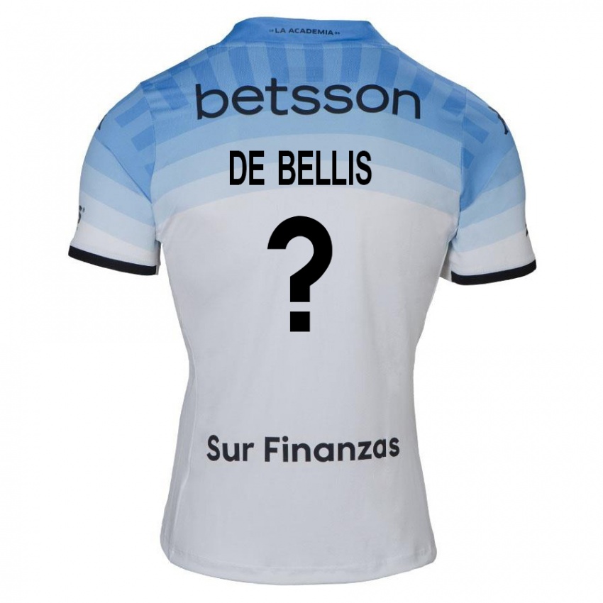 Dames Thiago De Bellis #0 Wit Blauw Zwart Uitshirt Uittenue 2024/25 T-Shirt