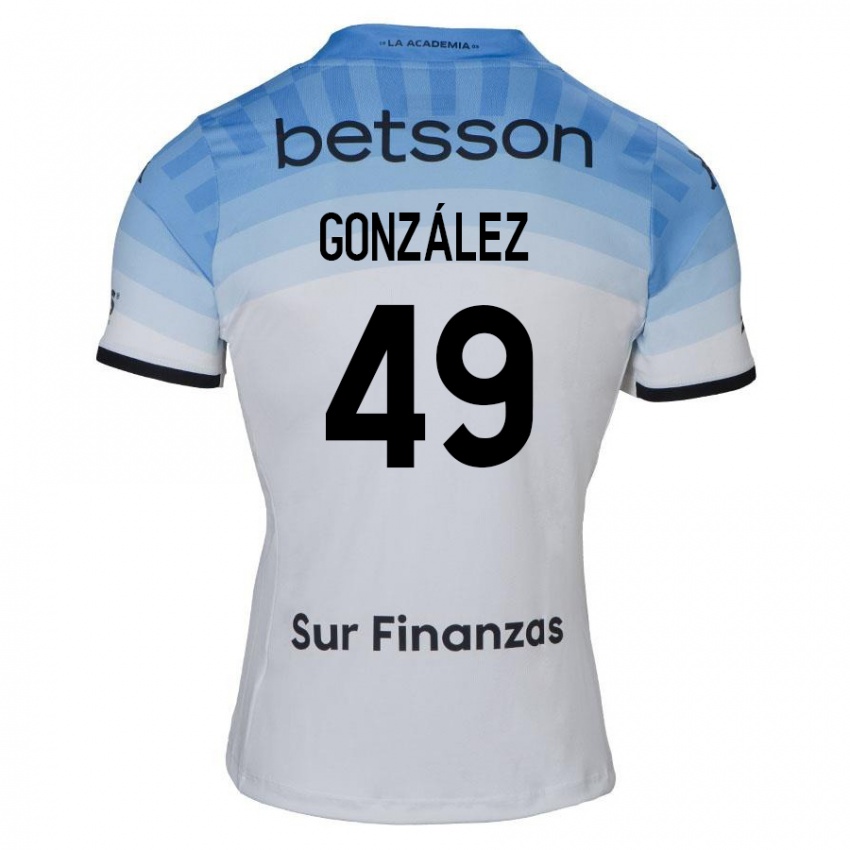 Dames David González #49 Wit Blauw Zwart Uitshirt Uittenue 2024/25 T-Shirt