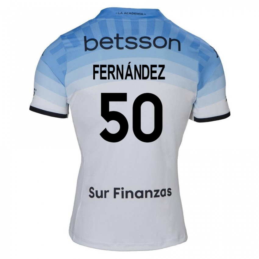 Dames Román Fernández #50 Wit Blauw Zwart Uitshirt Uittenue 2024/25 T-Shirt