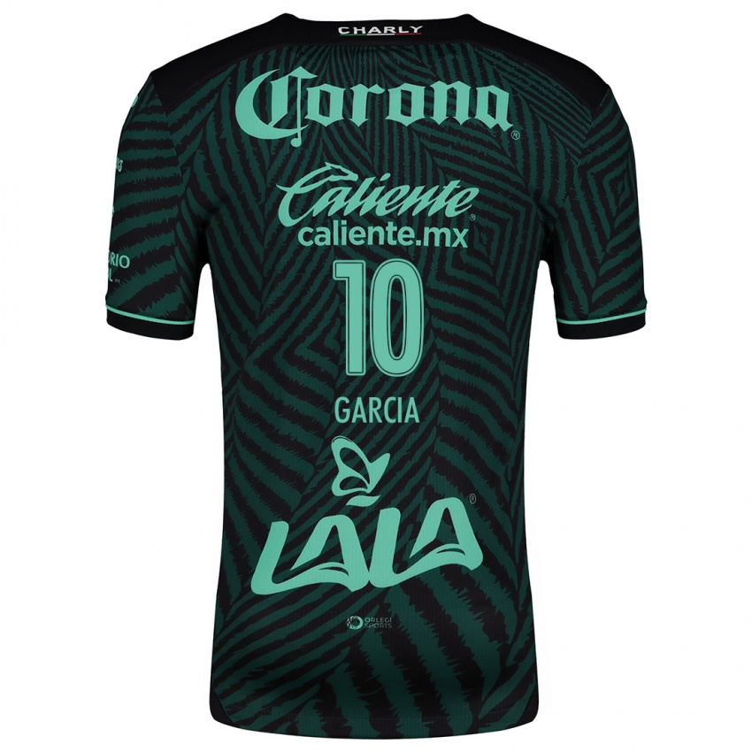 Dames Daniela García #10 Zwart Groen Uitshirt Uittenue 2024/25 T-Shirt