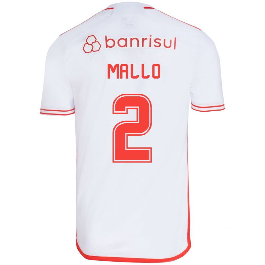 Dames Hugo Mallo #2 Wit Rood Uitshirt Uittenue 2024/25 T-Shirt