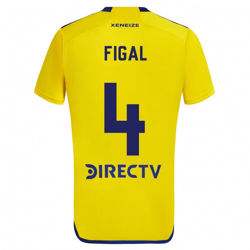 Dames Nicolás Figal #4 Geel Blauw Uitshirt Uittenue 2024/25 T-Shirt