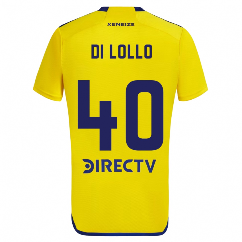 Dames Lautaro Di Lollo #40 Geel Blauw Uitshirt Uittenue 2024/25 T-Shirt