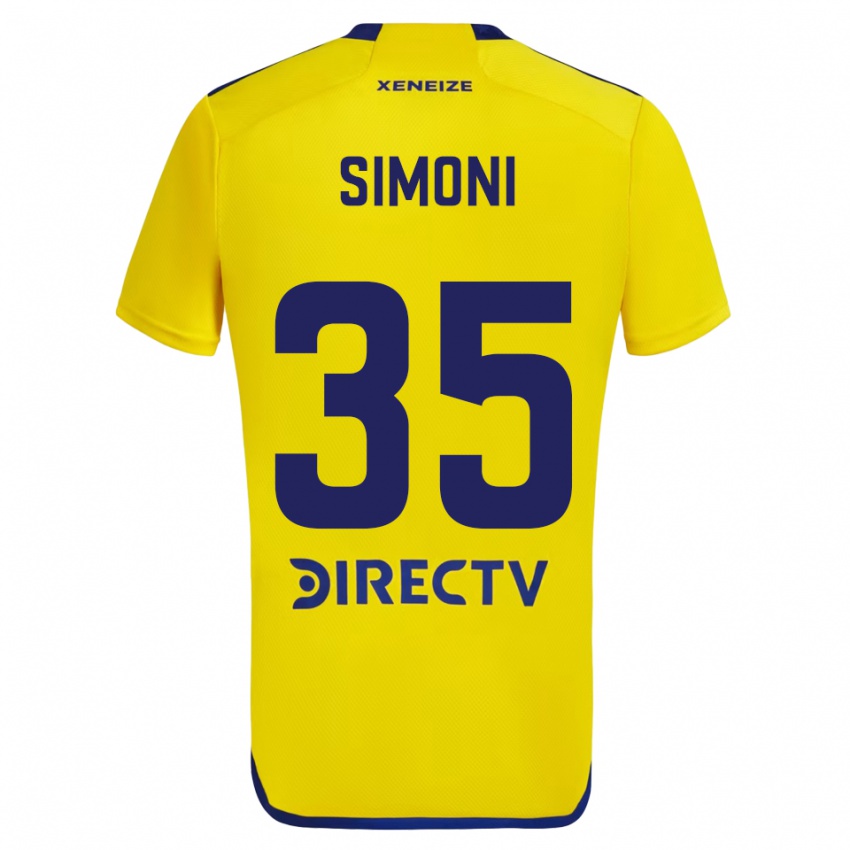 Dames Valentino Simoni #35 Geel Blauw Uitshirt Uittenue 2024/25 T-Shirt