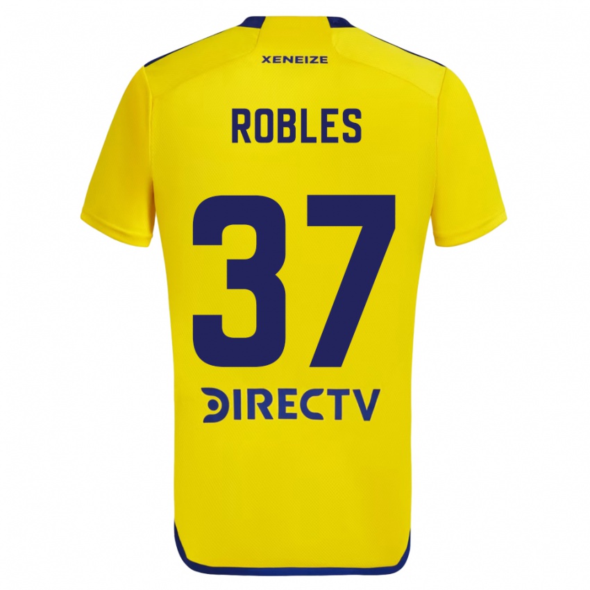 Dames Sebastián Díaz Robles #37 Geel Blauw Uitshirt Uittenue 2024/25 T-Shirt