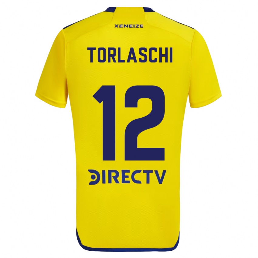 Dames Lucas Torlaschi #12 Geel Blauw Uitshirt Uittenue 2024/25 T-Shirt