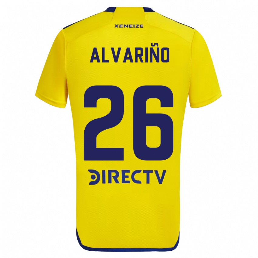 Dames Alexis Alvarino #26 Geel Blauw Uitshirt Uittenue 2024/25 T-Shirt