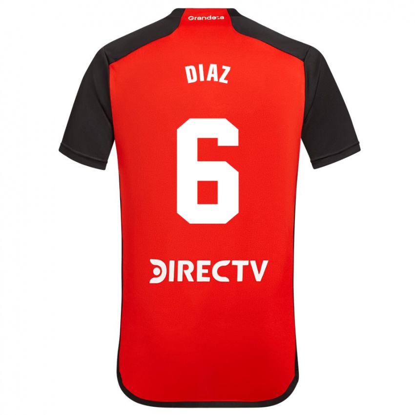 Dames Milagros Díaz #6 Rood Zwart Wit Uitshirt Uittenue 2024/25 T-Shirt