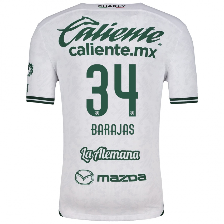 Dames Víctor Barajas #34 Wit Groen Uitshirt Uittenue 2024/25 T-Shirt