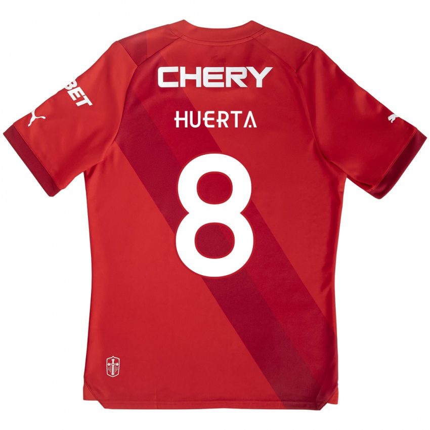 Dames Valber Huerta #8 Rood Wit Uitshirt Uittenue 2024/25 T-Shirt