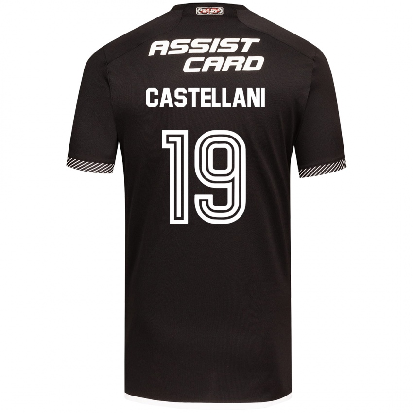 Dames Gonzalo Castellani #19 Zwart Wit Uitshirt Uittenue 2024/25 T-Shirt