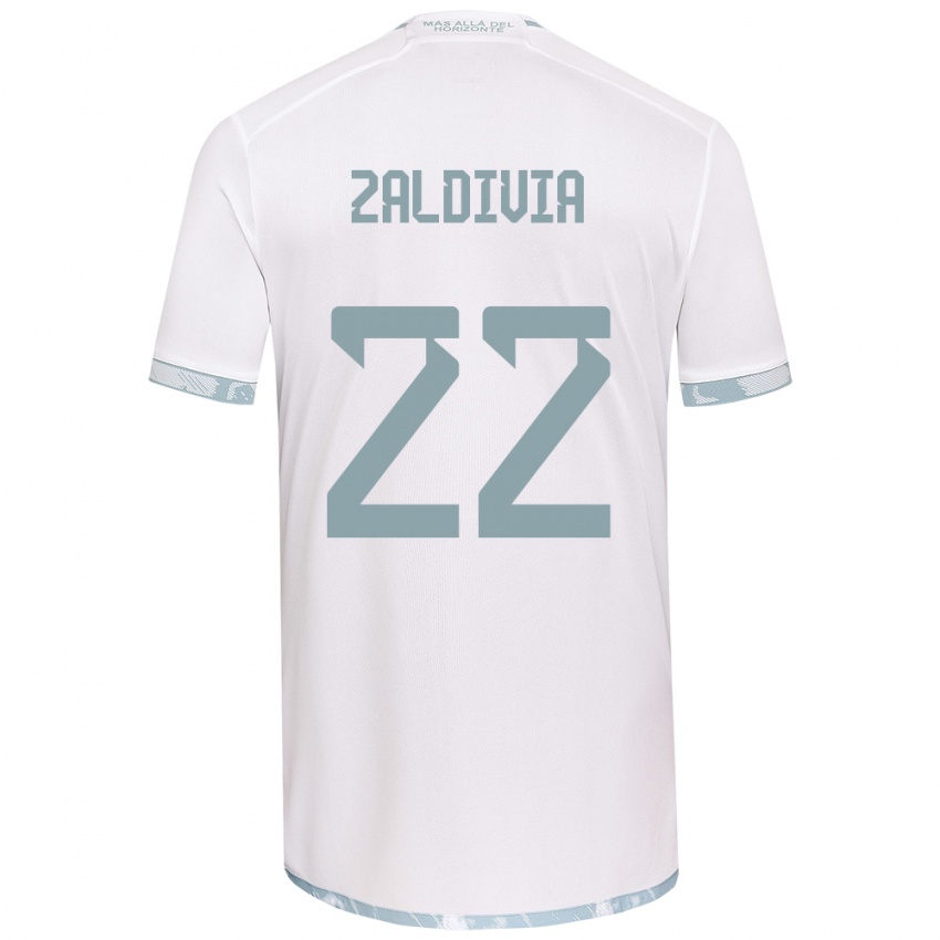 Dames Matías Zaldivia #22 Wit Grijs Uitshirt Uittenue 2024/25 T-Shirt