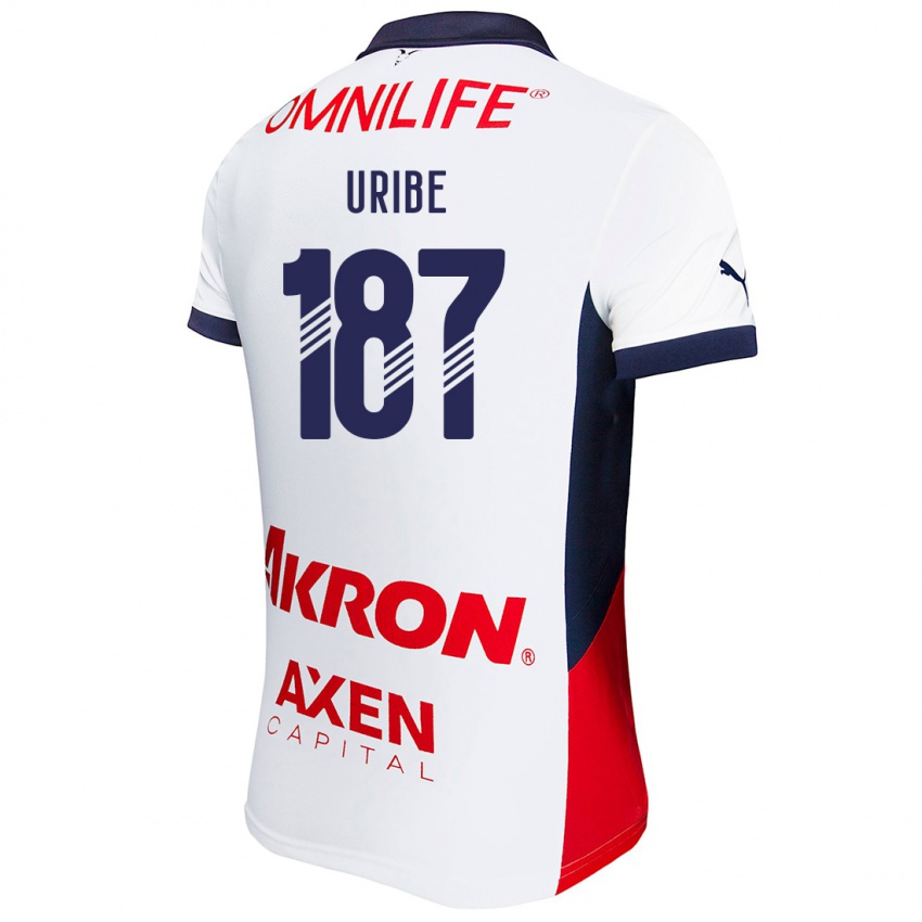 Dames Juan Uribe #187 Wit Rood Blauw Uitshirt Uittenue 2024/25 T-Shirt