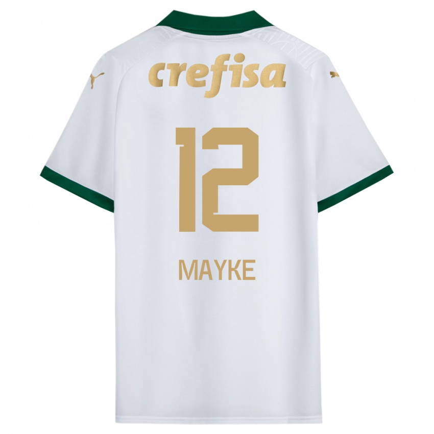 Dames Mayke #12 Wit Groen Uitshirt Uittenue 2024/25 T-Shirt