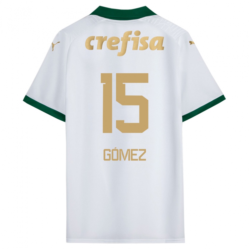 Dames Gustavo Gomez #15 Wit Groen Uitshirt Uittenue 2024/25 T-Shirt