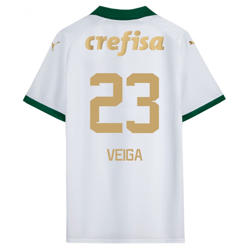 Dames Raphael Veiga #23 Wit Groen Uitshirt Uittenue 2024/25 T-Shirt