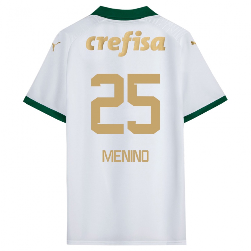 Dames Gabriel Menino #25 Wit Groen Uitshirt Uittenue 2024/25 T-Shirt