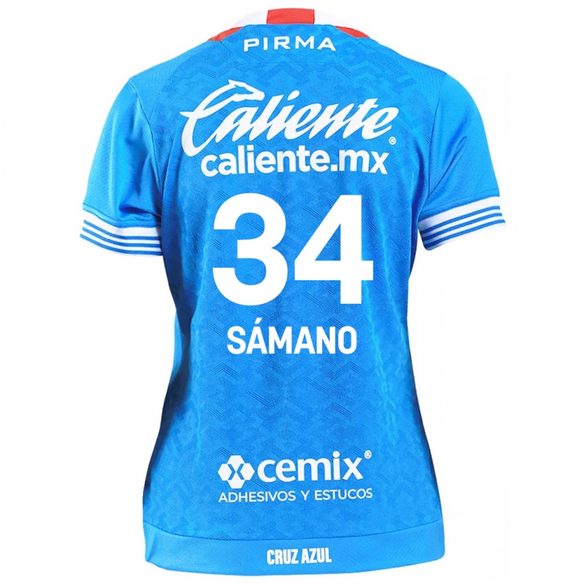 Kinderen Leonardo Sámano #34 Hemelsblauw Thuisshirt Thuistenue 2024/25 T-Shirt