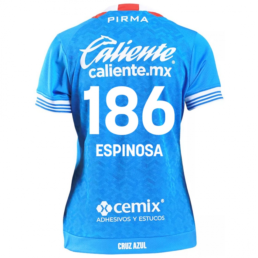 Kinderen Brandón Espinosa #186 Hemelsblauw Thuisshirt Thuistenue 2024/25 T-Shirt