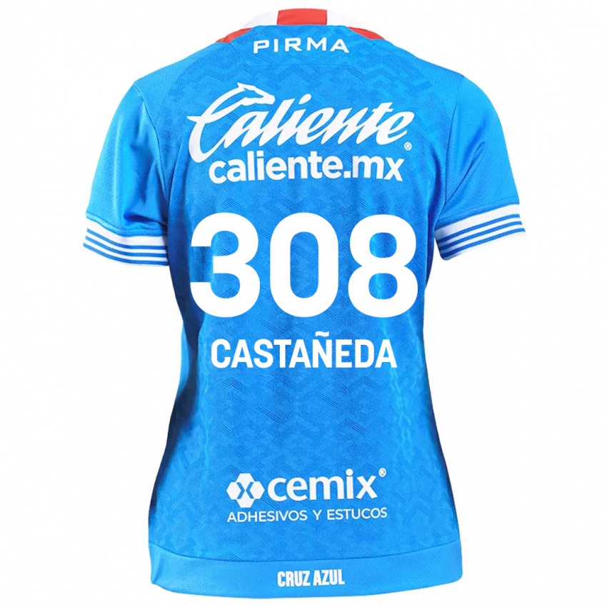 Kinderen Emiliano Castañeda #308 Hemelsblauw Thuisshirt Thuistenue 2024/25 T-Shirt