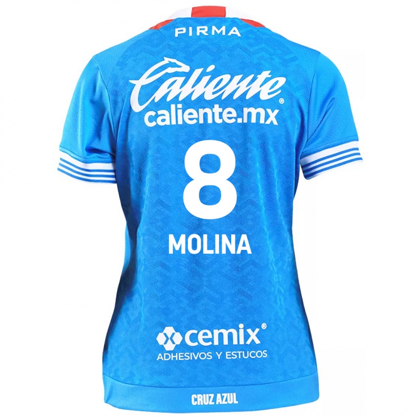 Kinderen Dalia Molina #8 Hemelsblauw Thuisshirt Thuistenue 2024/25 T-Shirt