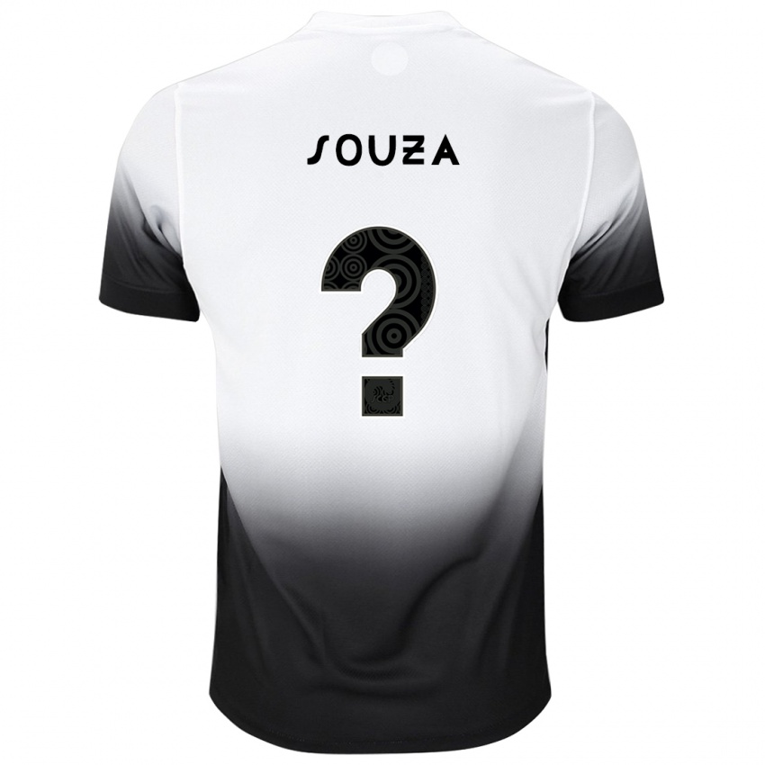 Kinderen Hugo Souza #0 Wit Zwart Thuisshirt Thuistenue 2024/25 T-Shirt