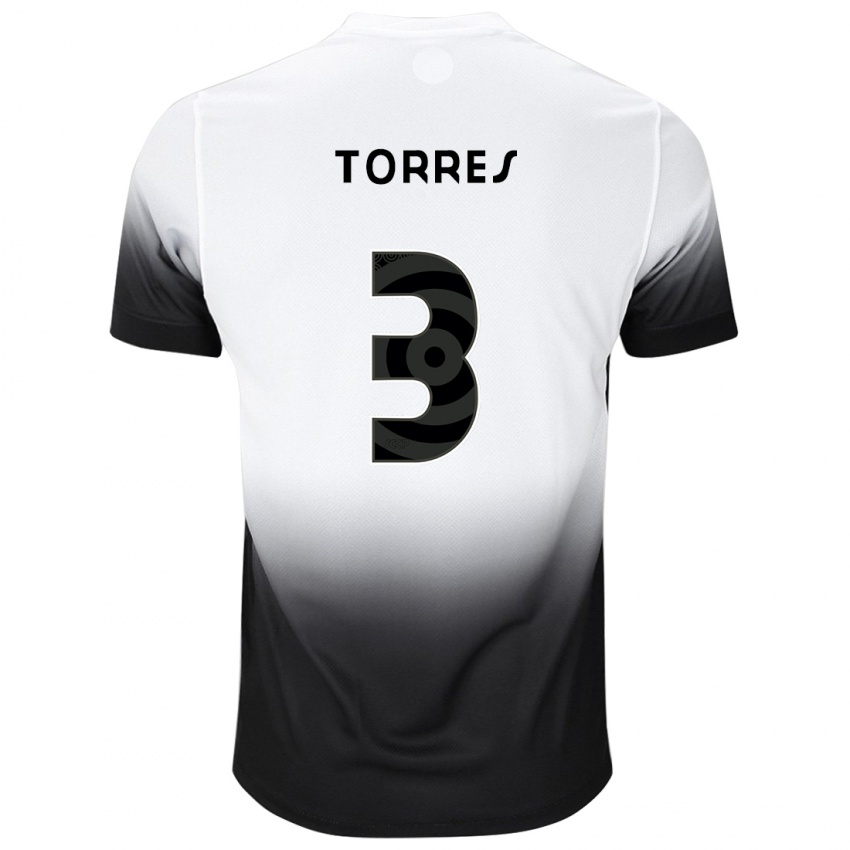 Kinderen Félix Torres #3 Wit Zwart Thuisshirt Thuistenue 2024/25 T-Shirt