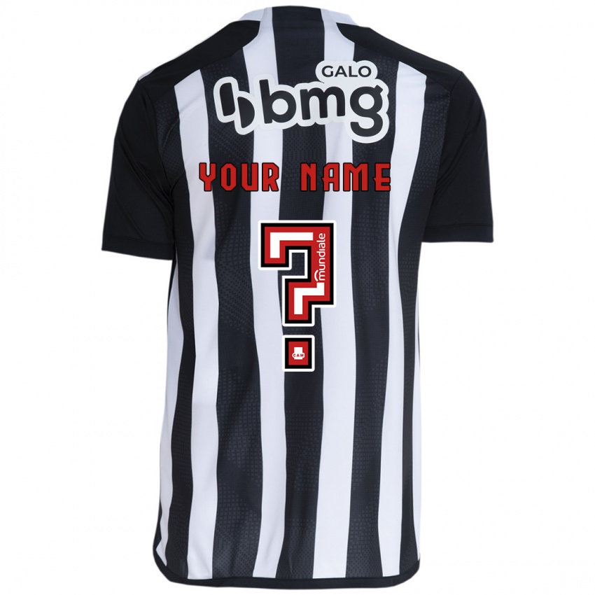 Kinderen Uw Naam #0 Wit Zwart Thuisshirt Thuistenue 2024/25 T-Shirt