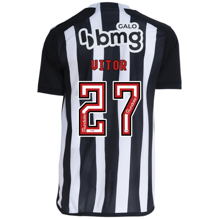 Kinderen Paulo Vitor #27 Wit Zwart Thuisshirt Thuistenue 2024/25 T-Shirt