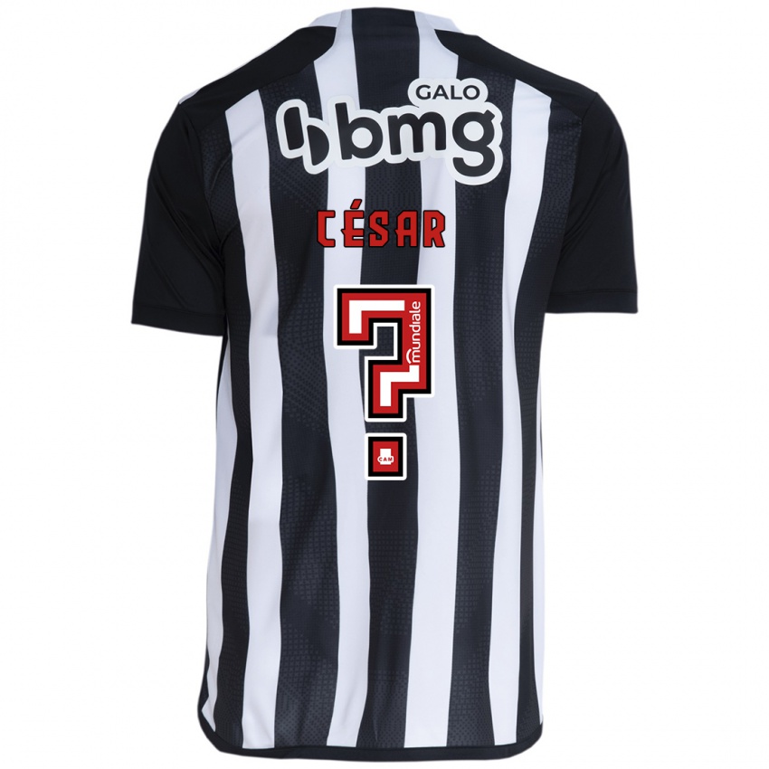 Kinderen Julio César #0 Wit Zwart Thuisshirt Thuistenue 2024/25 T-Shirt