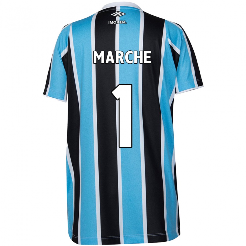 Kinderen Agustin Marchesin #1 Blauw Zwart Wit Thuisshirt Thuistenue 2024/25 T-Shirt